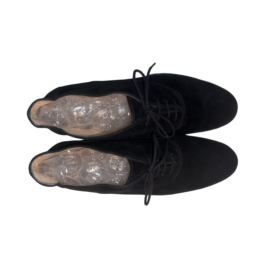SILVIA FIORENTINA Black Suede Lace Up Oxford Flats Italy Size 6M- RARE Vintage - Picture 16 of 16